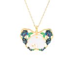 Buddha Stones White Jade Elephant Butterfly Lotus Success Necklace Chain Pendant Necklaces & Pendants BS 5