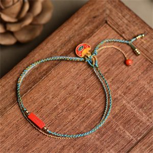 Buddha Stones Handmade Cinnabar As One Wishes Blessing Braid Double Layer Bracelet Bracelet BS 14-16cm
