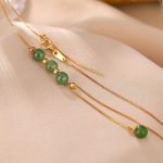 Buddha Stones 925 Sterling Silver Cyan Jade Beads Healing Necklace Pendant Necklaces & Pendants BS 4