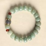 Buddha Stones Bodhi Seed Auspicious Cloud Fu Character Bead Peace Bracelet Bracelet BS Green Bodhi Seed(Wrist Circumference 14-15cm) Auspicious Cloud