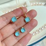 Buddha Stones 925 Sterling Silver Plated Gold Turquoise Protection Ring Earrings Necklace Pendant Set Bracelet Necklaces & Pendants BS 3