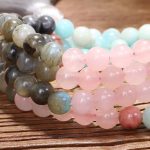 108 Mala Beads Amazonite Black Glitter Stone Positive Tassel Bracelet (Extra 30% Off | USE CODE: FS30) Mala Bracelet BS 18
