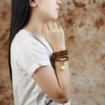 Buddha Stones Tibetan Rosewood Lotus Mala Protection Calm Necklace Bracelet Bracelet BS 4