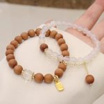 Buddha Stones Sandalwood Cat's Eye Fu Character Charm Protection Bracelet Bracelet BS 13