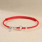 Buddha Stones 925 Sterling Silver Auspicious Clouds Peace Buckle Safe And Sound Bracelet Anklet (Extra 30% Off | USE CODE: FS30) Bracelet BS Red Bracelet(Wrist Circumference 14-18cm)