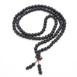 Buddha Stones Natural Lava Rock 108 Beads Protection Bracelet Mala Bracelet BS 3