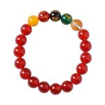 Buddha Stones Five Elements God of Wealth Various Agate Crystal Wealth Bracelet Bracelet BS Red Agate(Confidence♥Calm)