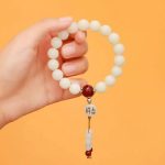 Buddha Stones Bodhi Seed Red Agate Black Obsidian Pink Crystal Rutilated Quartz Peace Wrist Mala Bracelet Bracelet BS 2