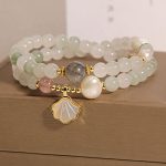 Buddha Stones Double Layer Jade Shell Luck Bracelet Bracelet BS 1