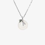 Buddha Stones 925 Sterling Silver Natural Chalcedony Bamboo Leaf Peace Buckle Positive Necklace Pendant Necklaces & Pendants BS 6