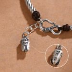 Buddha Stones 999 Sterling Silver Bamboo Pattern Cicada Luck Wealth Bracelet Bracelet BS 4