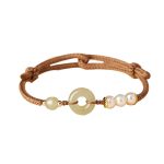 Buddhastoneshop Natural Hetian Jade Pearl Peace Buckle Luck Bracelet