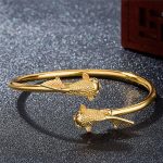 Buddha Stones Double Koi Fish Copper Prosperity Wealth Bracelet Bracelet Bangle BS 2