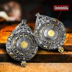 Buddha Stones Chinese Zodiac Natal Buddha Thangka Nine Palaces Eight Diagrams Wealth Rotatable Necklace Pendant Necklaces & Pendants BS 2