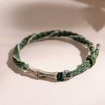 Buddha Stones 925 Sterling Silver Bamboo Reincarnation Knot Luck Protection String Bracelet Bracelet BS 10
