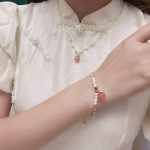 Buddha Stones Gold-plated Copper Natural Yanyuan Agate Pearl Positive Necklace Pendant Bracelet Earrings Set Bracelet Necklaces & Pendants BS 2
