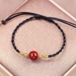 Buddha Stones Natural Red Agate Chalcedony Self-acceptance Confidence String Bead Bracelet Necklace Pendant