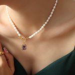 Buddha Stones Pearl Zircon Wealth Charm Necklace Pendant Necklaces & Pendants BS 6