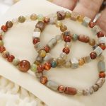 Buddha Stones Natural Stone Sea Sediment Jasper Agate Protection Bracelet Bracelet BS 18