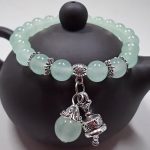 Buddha Stones Vintage Crystal Chalcedony Stone Energy Beaded Bell Charm Bracelet Bracelet BS 14