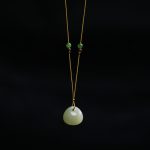 Buddha Stones Natural Hetian Jade Small Bag Pattern Prosperity String Necklace Pendant Necklaces & Pendants BS 12