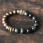 Buddha Stones Rainbow Obsidian Copper Bead Positive Transformation Bracelet Bracelet BS 8