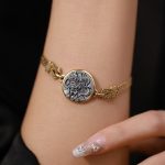 Buddha Stones Tibetan 925 Sterling Silver Zakiram Goddess of Wealth Blessing Protection Bracelet Bracelet BS 3