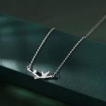Buddha Stones Bamboo Leaf Design Copper Zircon Wealth Necklace Pendant Necklaces & Pendants BS 3