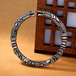 Buddha Stones Dragon Head Carved Luck Bracelet Bangle Bracelet BS 4