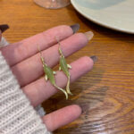 Fish Pattern Jade Luck Dangle Drop Earrings Earrings BS 13