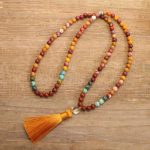 Buddha Stones 108 Mala Beads Mookaite Emotional Growth Bracelet Tassel Necklace Pendant Bracelet Necklaces & Pendants BS 6