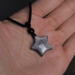 Buddha Stones Natural Silver Sheen Obsidian Star Crescent Moon Protection Necklace Pendant Necklaces & Pendants BS 6