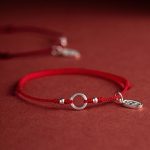 Buddha Stones 925 Sterling Silver Lucky Fortune Peace Joy Lotus Peace Buckle Red String Bracelet Bracelet BS 18
