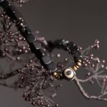 Buddha Stones Ebony Wood Dzi Bead Copper Peace Couple Bracelet Bracelet BS 5