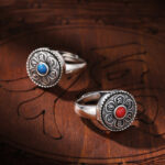 Buddha Stones Tibetan Om Mani Padme Hum Peace Rotatable Ring Ring BS 15