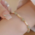 Buddha Stones Tridacna Stone Red Agate Hetian Jade Blessing Bracelet Bracelet BS 2