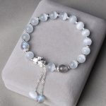 Buddha Stones Natural Cat's Eye Moonstone Strawberry Quartz PiXiu Support Bracelet Bracelet BS 2