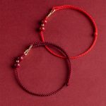 Buddha Stones Cinnabar Blessing Red String 14K Gold Infinity Symbol Bracelet Anklet Bracelet Anklet BS 10