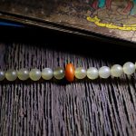 Buddha Stones 108 Mala Beads Tibet Sheep Horn Amber Luck Bracelet Bracelet Mala BS 11