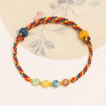 Buddha Stones Handmade Dunhuang Color Thread Peace And Joy Protection Braid String Bracelet Bracelet BS 5