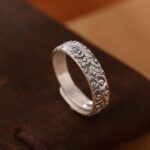 Buddha Stones Vintage Auspicious Clouds Pattern Luck Ring Ring BS 2