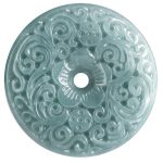 Buddha Stones Green Jade Flower Carved Peace Buckle Abundance Necklace Pendant Necklaces & Pendants BS 11