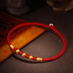 Buddha Stones 999 Gold Beads Luck King Kong Knot Handmade Braided Protection Bracelet Bracelet BS 4