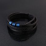 Buddha Stones Leather Multi-Layer Titanium Steel Balance Braided Magnetic Buckle Bracelet Bracelet BS 22