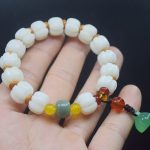 Buddha Stones Natural Bodhi Seed Red Agate Bodhi Calm Harmony Engraved Pumpkin Bead Lotus Bracelet Bracelet BS 3