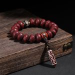 Buddha Stones Tibet Bodhi Seed Dzi Bead Dancing Lion Luck Bracelet Wrist Mala Bracelet BS Bodhi Seed Dzi Bead(Wrist Circumference 14-16cm)