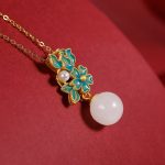 Buddha Stones White Jade 925 Sterling Silver Pearl Flower Blessing Necklace Pendant Ring Earrings Bracelet Necklaces & Pendants BS 7