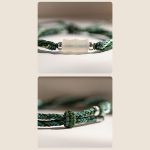 Buddha Stones White Jade Bamboo Reincarnation Knot Wealth Luck Strength String Bracelet Bracelet BS 6