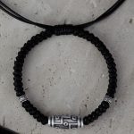Buddha Stones 999 Sterling Silver Nine-Eye Dzi Bead Pattern Blessing Rope Bracelet Bracelet BS 15
