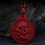 Buddha Stones Year of the Dragon Natural Cinnabar Dragon Protection Necklace Pendant Necklaces & Pendants BS 8